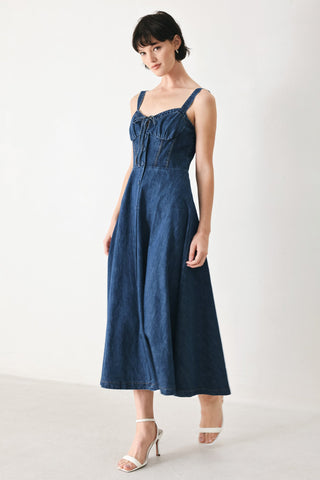 BLUE CRUSH DENIM MIDI DRESS - Glamourous Grace
