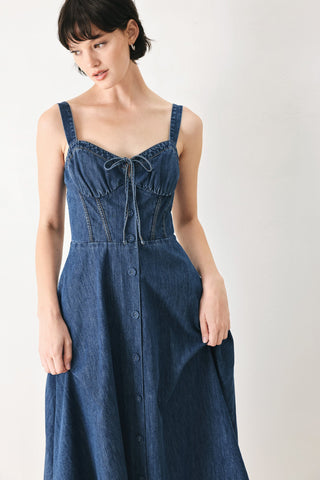 BLUE CRUSH DENIM MIDI DRESS - Glamourous Grace