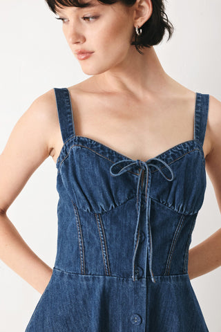 BLUE CRUSH DENIM MIDI DRESS - Glamourous Grace