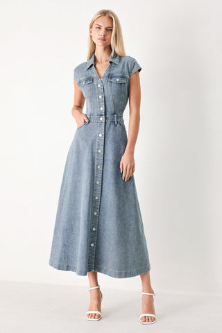 CLASSIC FLOW DENIM MIDI DRESS - Glamourous Grace