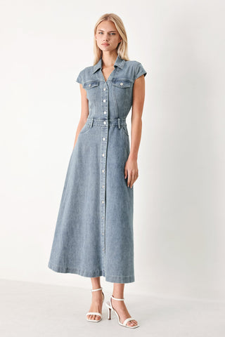 CLASSIC FLOW DENIM MIDI DRESS - Glamourous Grace