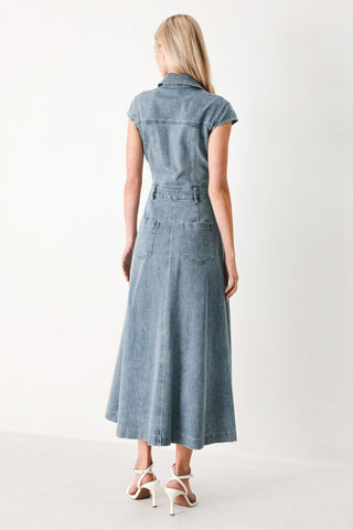 CLASSIC FLOW DENIM MIDI DRESS - Glamourous Grace