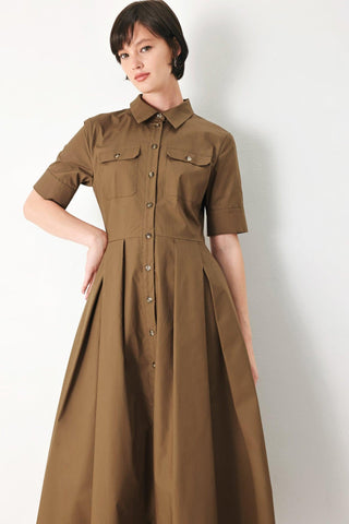DESERT ICON WOVEN MIDI SHIRT DRESS - Glamourous Grace