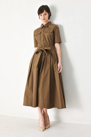 DESERT ICON WOVEN MIDI SHIRT DRESS - Glamourous Grace