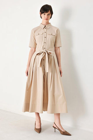 DESERT ICON WOVEN MIDI SHIRT DRESS - Glamourous Grace