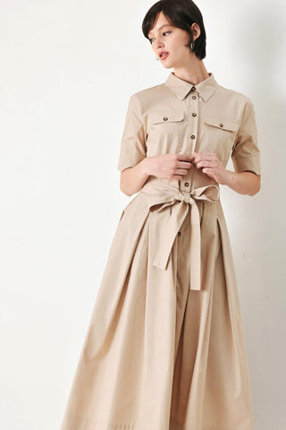 DESERT ICON WOVEN MIDI SHIRT DRESS - Glamourous Grace