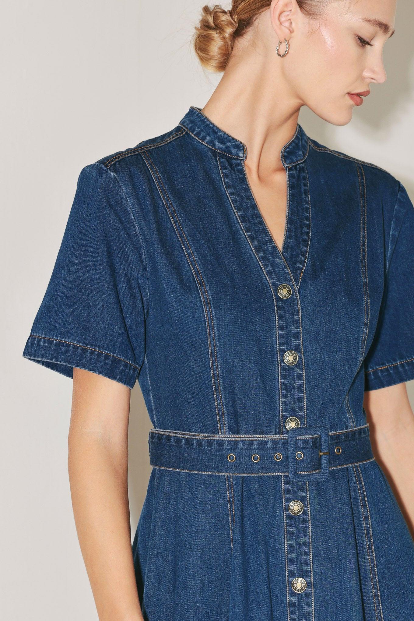 SATURN STREET DENIM MIDI DRESS - Glamourous Grace