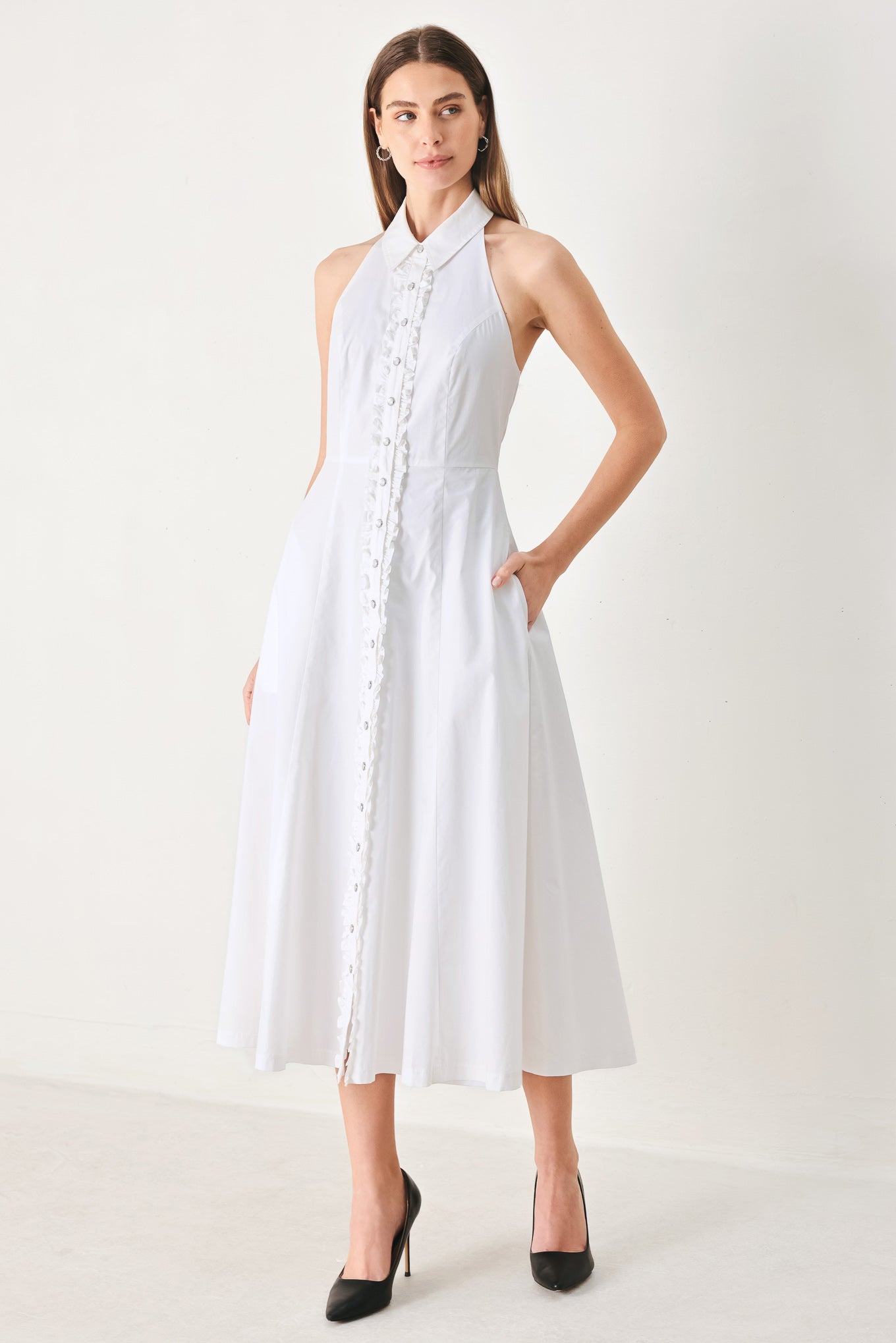 ANGEL CHARM WOVEN MIDI DRESS - Glamourous Grace