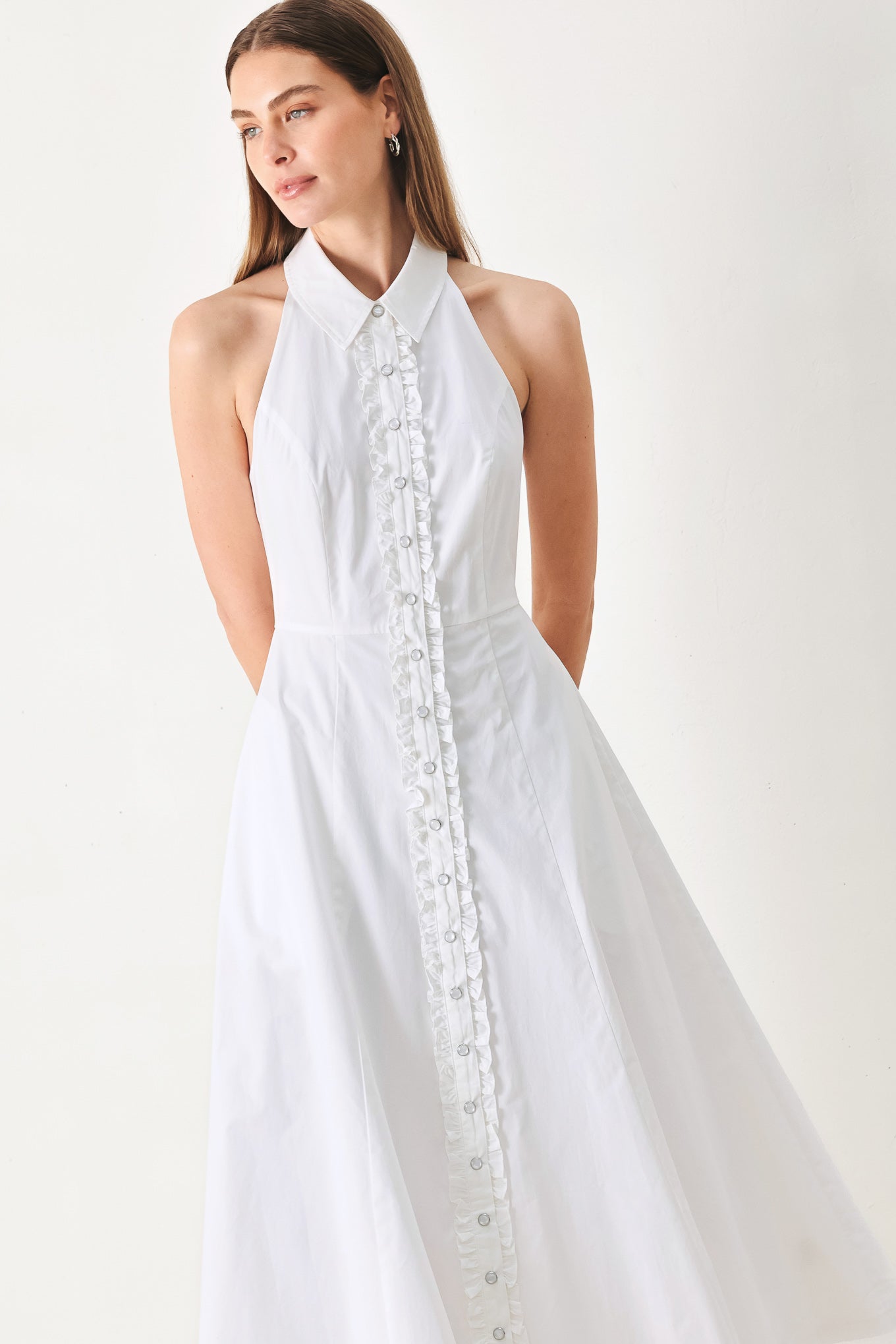 ANGEL CHARM WOVEN MIDI DRESS - Glamourous Grace