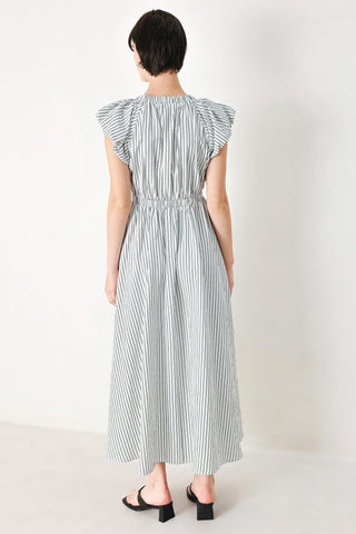WHISPER STRIPE WOVEN MIDI DRESS - Glamourous Grace