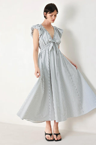 WHISPER STRIPE WOVEN MIDI DRESS - Glamourous Grace
