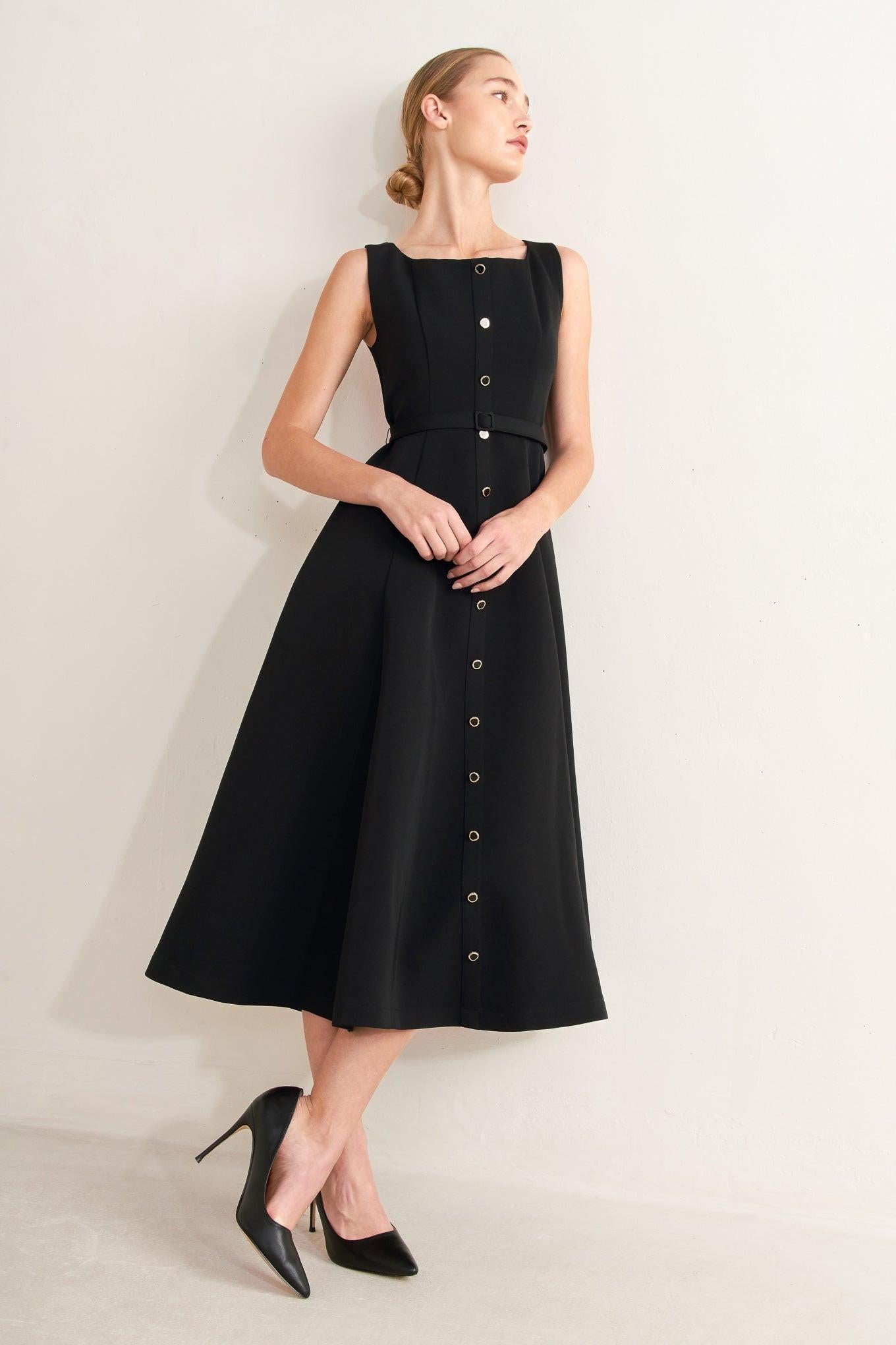 PARIS AFTER DARK WOVEN MIDI DRESS - Glamourous Grace