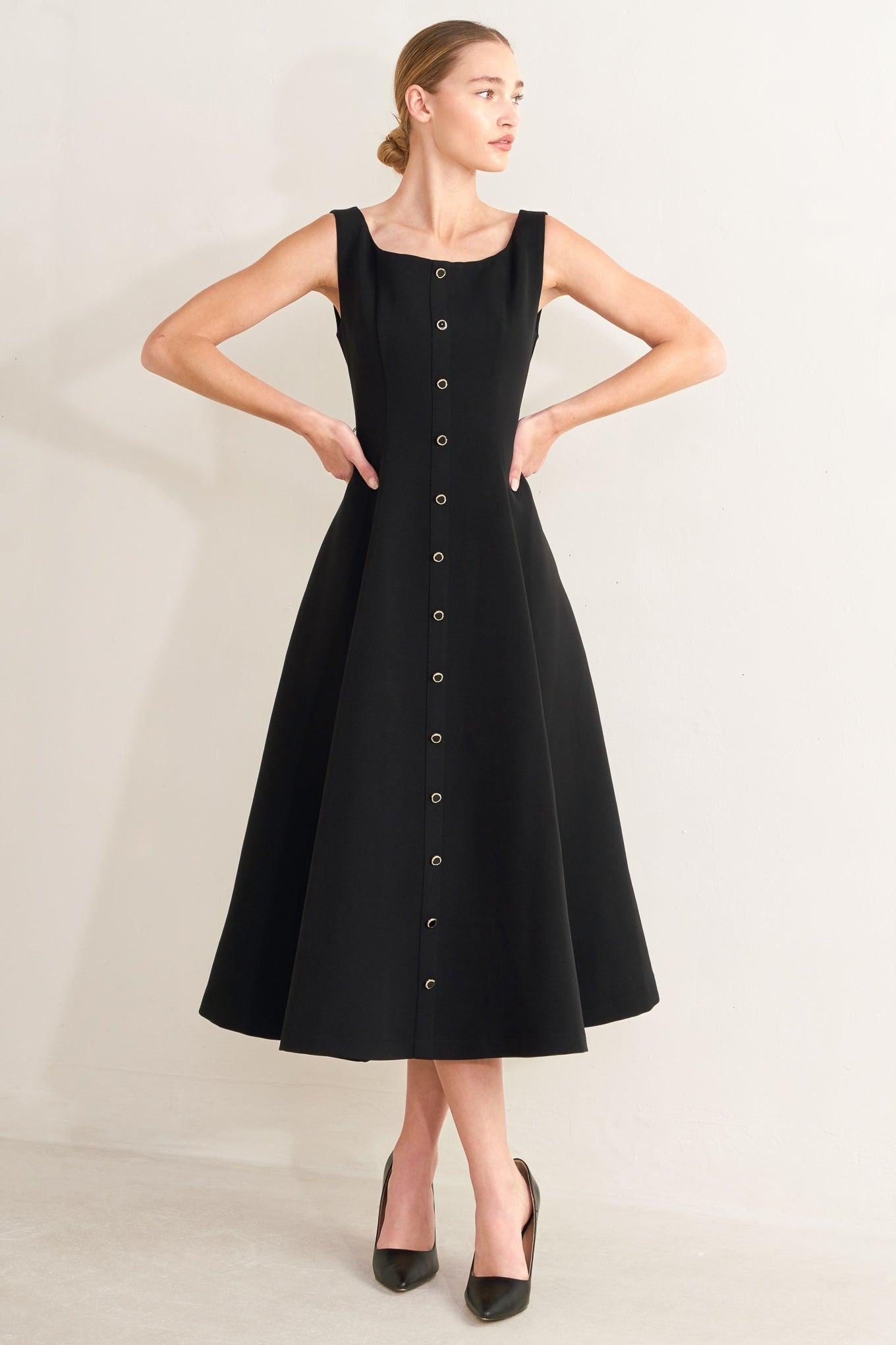 PARIS AFTER DARK WOVEN MIDI DRESS - Glamourous Grace