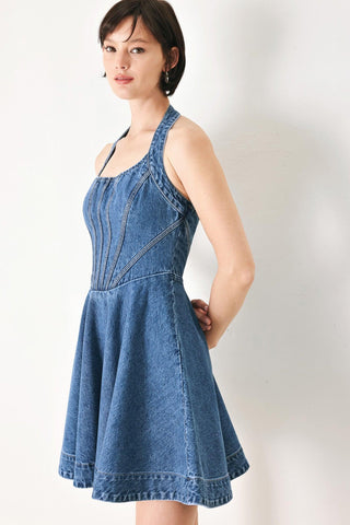 VINTAGE SHAPE DENIM MINI DRESS - Glamourous Grace