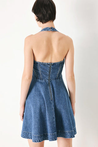 VINTAGE SHAPE DENIM MINI DRESS - Glamourous Grace