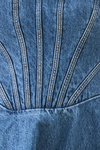VINTAGE SHAPE DENIM MINI DRESS - Glamourous Grace
