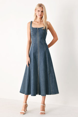 SHAPE OF BLUE DENIM MIDI DRESS - Glamourous Grace