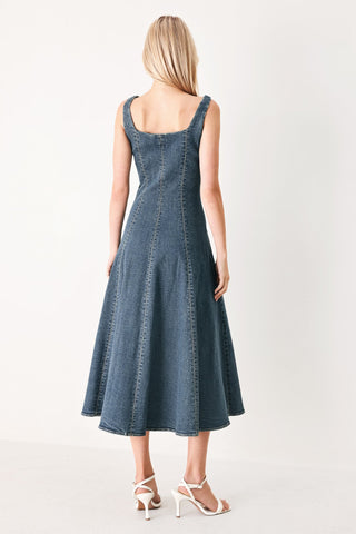 SHAPE OF BLUE DENIM MIDI DRESS - Glamourous Grace