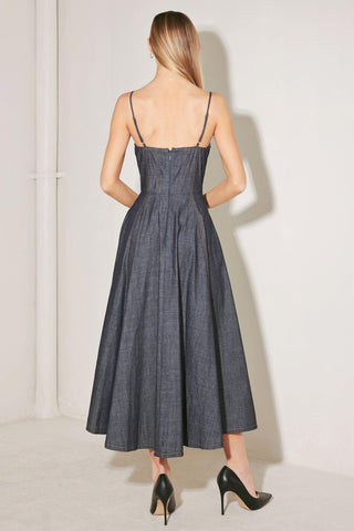 AFTER HOURS SERENADE DENIM MIDI DRESS - Glamourous Grace