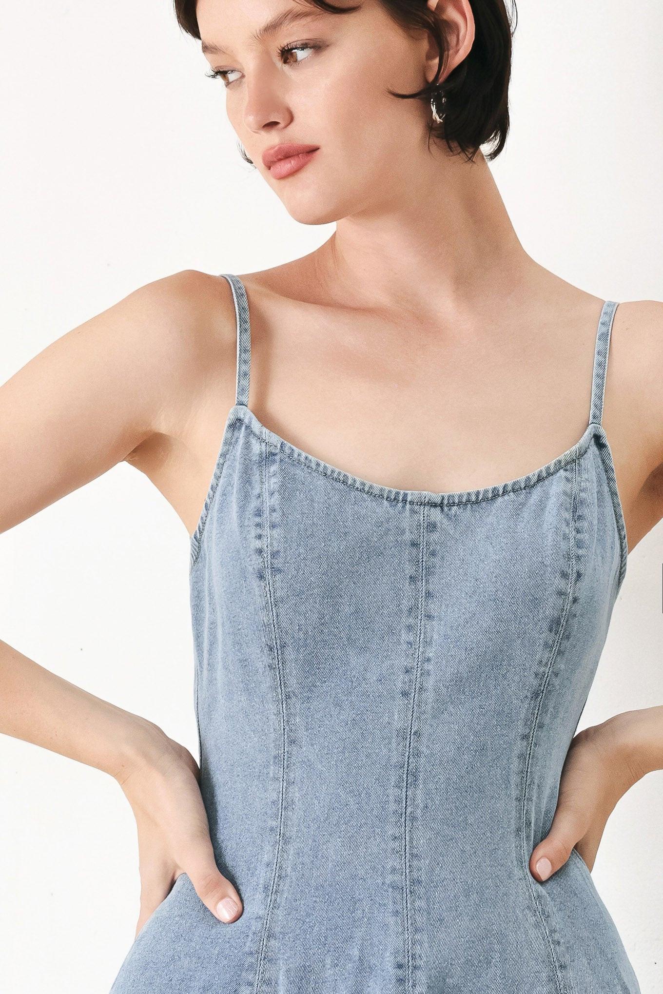 CLOUD NINETTE DENIM MIDI DRESS - Glamourous Grace