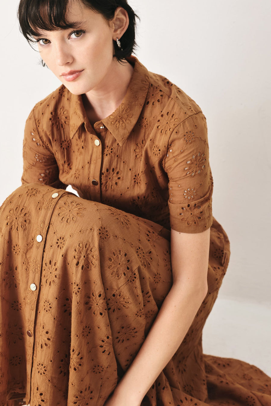 TIMELESS LOVE WOVEN EYELET MIDI DRESS - Glamourous Grace