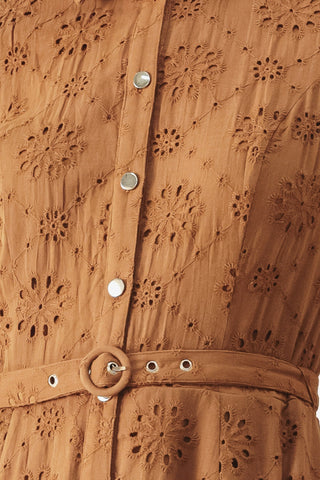 TIMELESS LOVE WOVEN EYELET MIDI DRESS - Glamourous Grace LLC