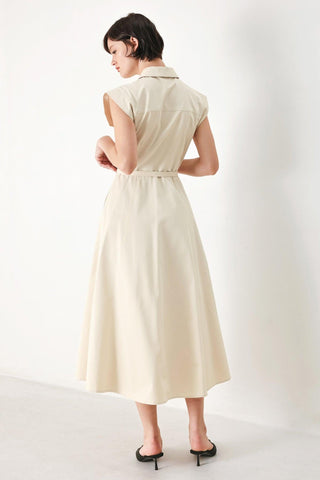 NEUTRAL COMMAND WOVEN SHIRT DRESS - Glamourous Grace