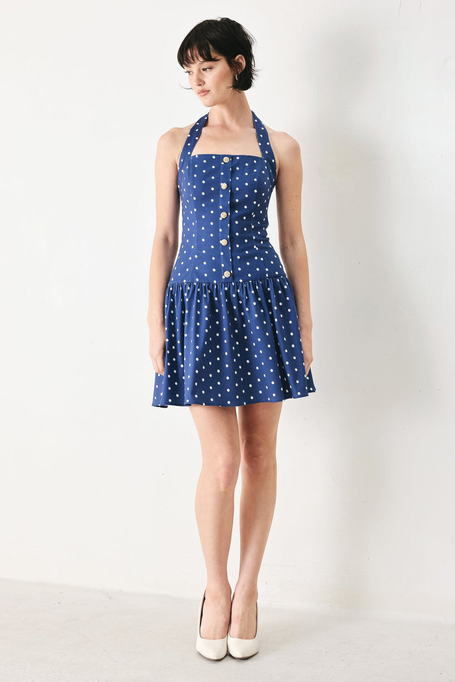 DOTS & DREAMS WOVEN MINI DRESS - Glamourous Grace