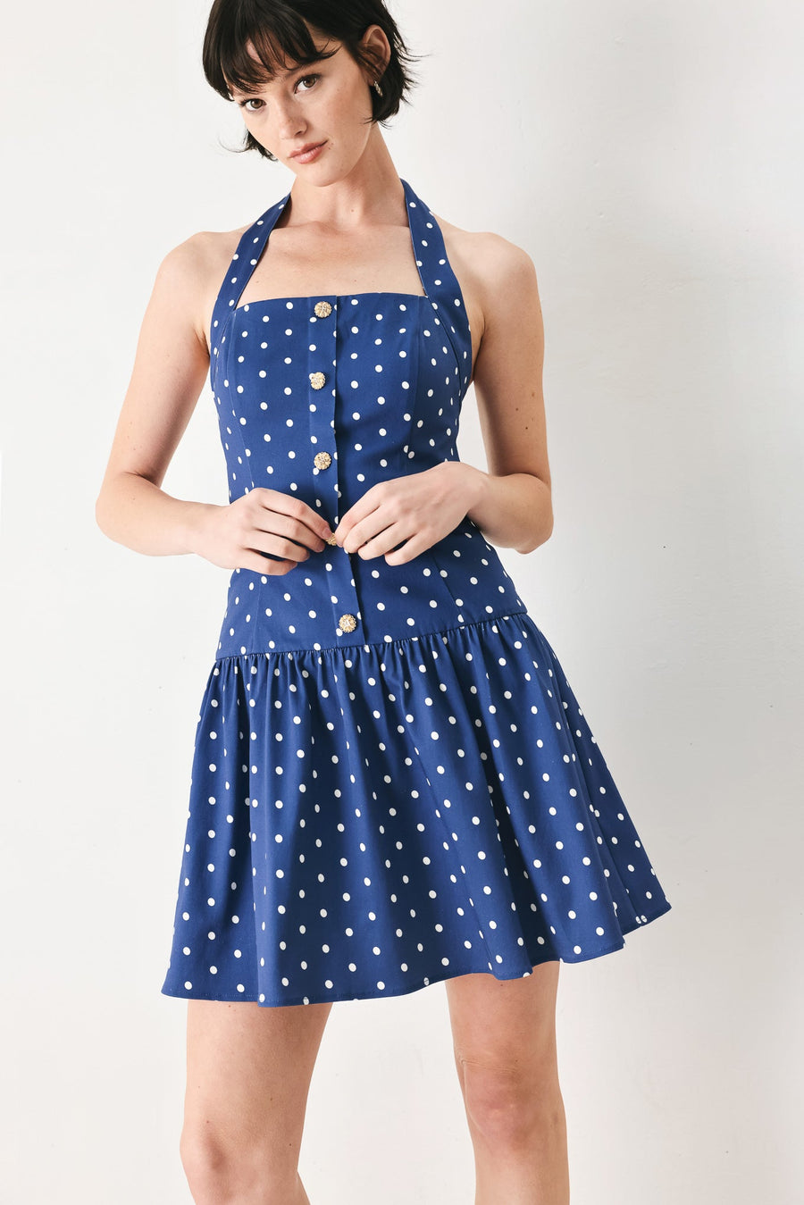 DOTS & DREAMS WOVEN MINI DRESS - Glamourous Grace