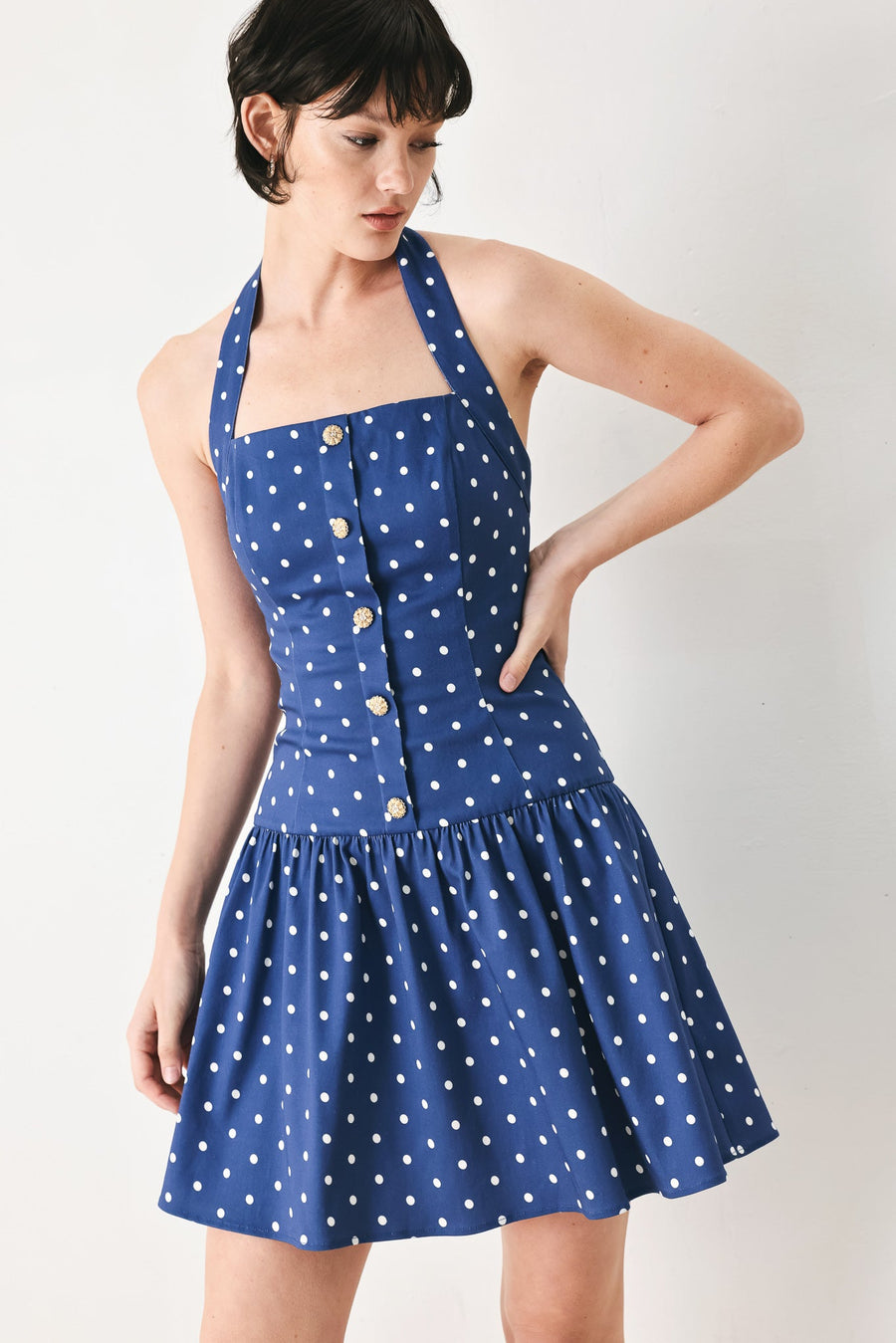 DOTS & DREAMS WOVEN MINI DRESS - Glamourous Grace