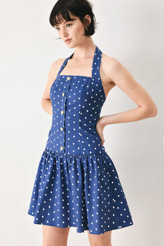 DOTS & DREAMS WOVEN MINI DRESS - Glamourous Grace