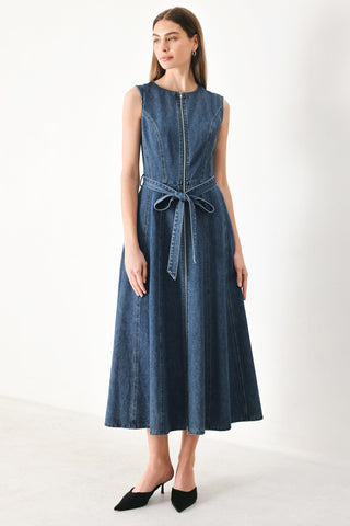 INDIGO SILHOUETTE DENIM MIDI DRESS - Glamourous Grace