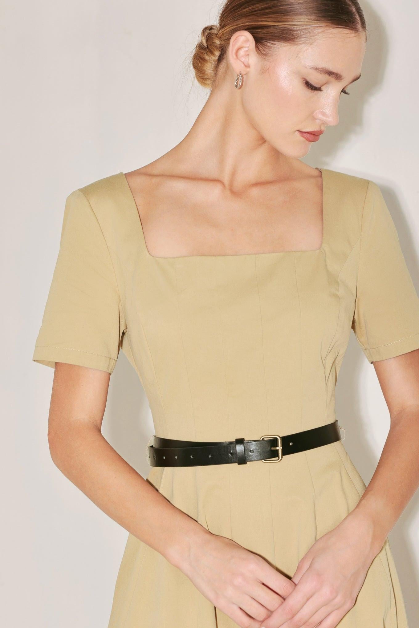 WARM STONE EDIT WOVEN MIDI DRESS - Glamourous Grace