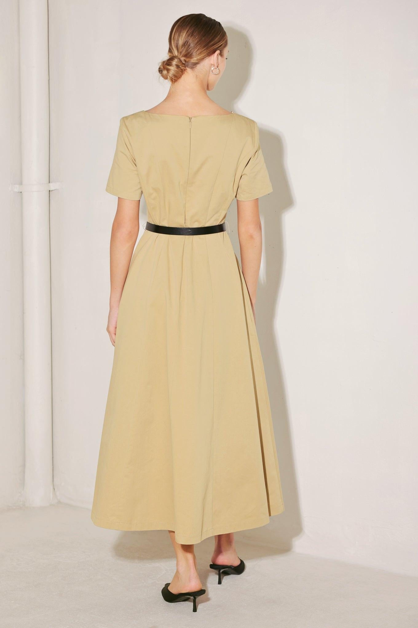 WARM STONE EDIT WOVEN MIDI DRESS - Glamourous Grace