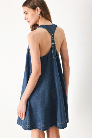 BLUE BREEZE DENIM MINI DRESS - Glamourous Grace