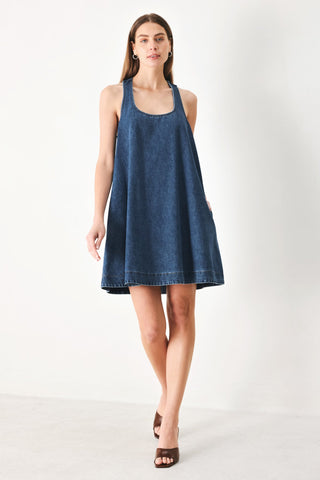 BLUE BREEZE DENIM MINI DRESS - Glamourous Grace