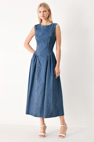 CONTEMPORARY GRACE DENIM MIDI DRESS - Glamourous Grace