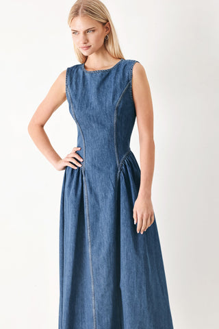 CONTEMPORARY GRACE DENIM MIDI DRESS - Glamourous Grace