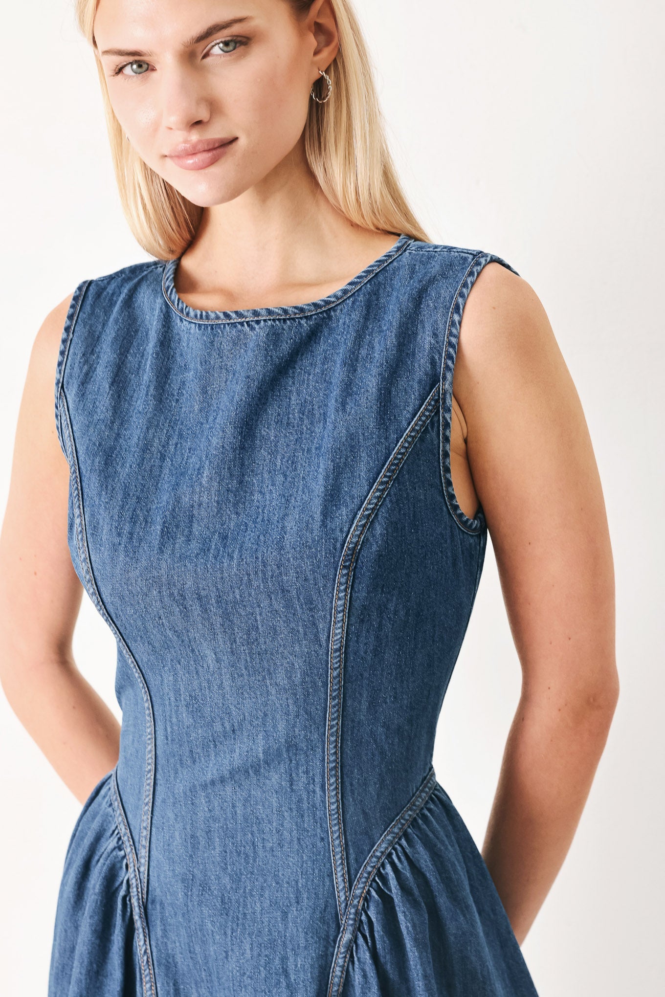 CONTEMPORARY GRACE DENIM MIDI DRESS - Glamourous Grace