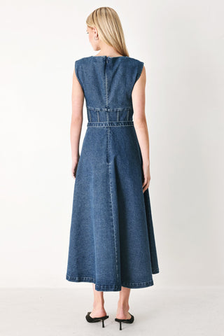 QUIET MUSE DENIM MIDI DRESS - Glamourous Grace