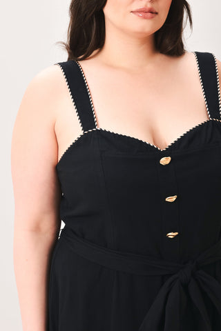 LOVELY NOIR WOVEN MIDI DRESS - Glamourous Grace