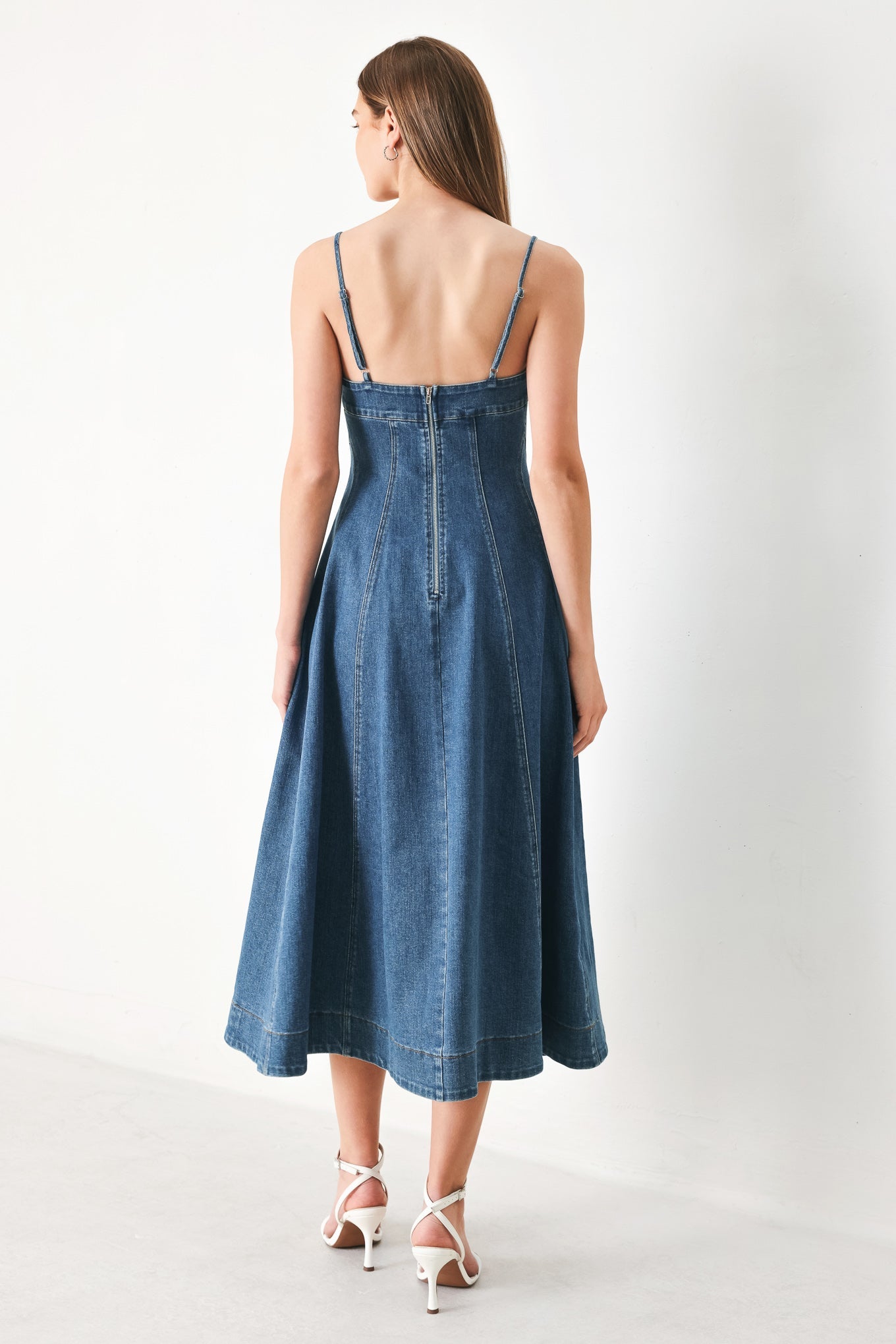 SUMMER INDIGO DENIM MIDI DRESS - Glamourous Grace