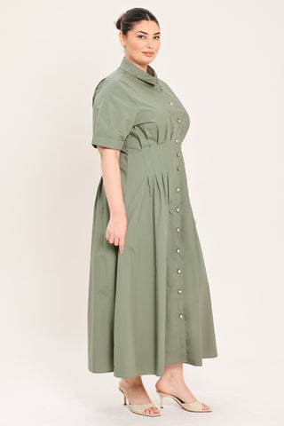 COUNTRYSIDE CHARM WOVEN MIDI DRESS - Glamourous Grace