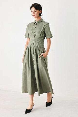 COUNTRYSIDE CHARM WOVEN MIDI DRESS
