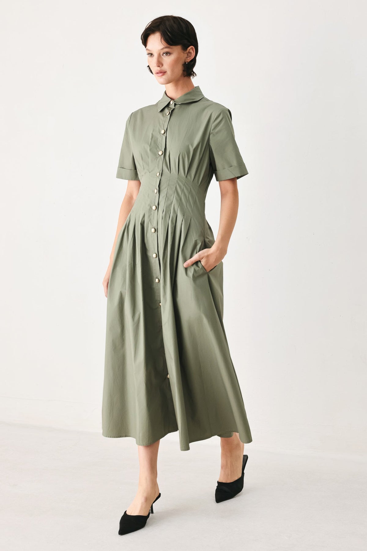 COUNTRYSIDE CHARM WOVEN MIDI DRESS - Glamourous Grace