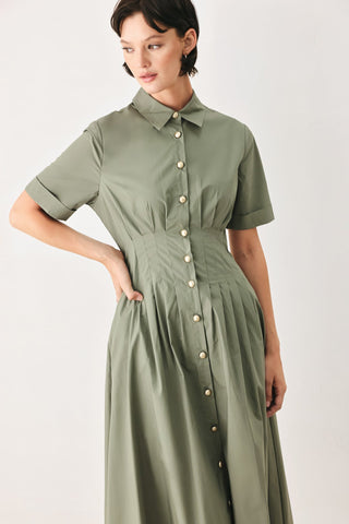 COUNTRYSIDE CHARM WOVEN MIDI DRESS - Glamourous Grace
