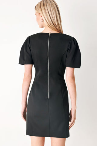 BLACK MIDNIGHT WOVEN MINI DRESS - Glamourous Grace
