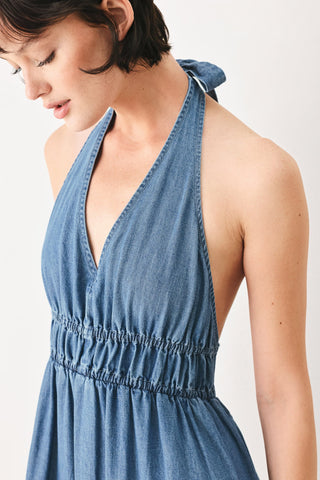 OCEAN SKY DENIM MIDI DRESS - Glamourous Grace