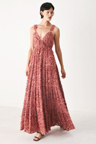TWILIGHT ROSETTE WOVEN MAXI DRESS - Glamourous Grace