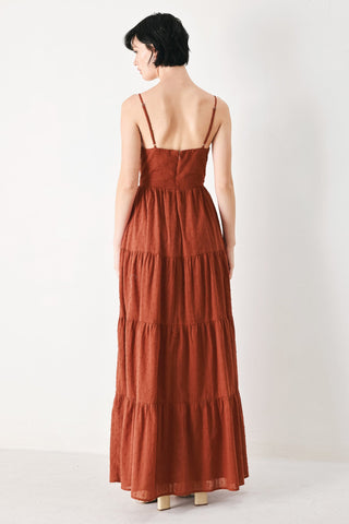 TERRACOTTA SUNSET WOVEN MAXI DRESS - Glamourous Grace